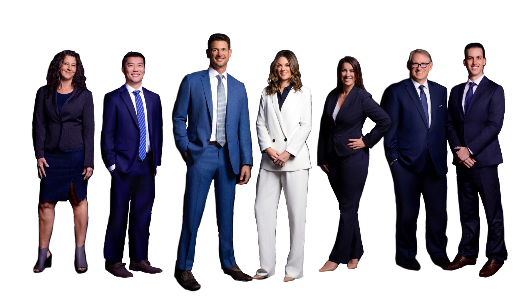 The Griffith Young team stands next to each other dressed professionally